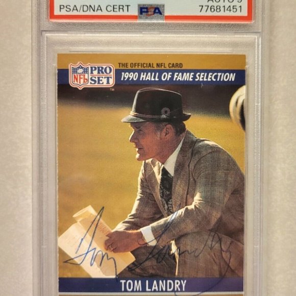 Tom Landry Psa Dna Signed Auto 9 1990 Pro Set HOF Card Dallas Cowboys - Picture 2 of 4